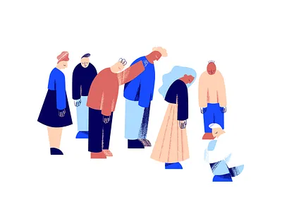 Not so happy people boy character depression design girl graphic design graphics happiness happy illustration man people people illustration sad team teamwork texture texture brushes women