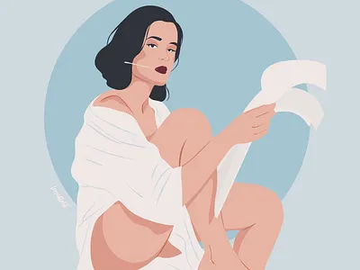 The Painter adobe illustrator art blue blue and white character design color illustration digital art drawing hair illustration illustration design illustration digital illustrator portrait skin vector woman