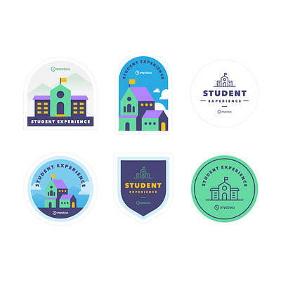 Stickers Design for Involvio college design experience illustration institute involvio minimal simplified student vector