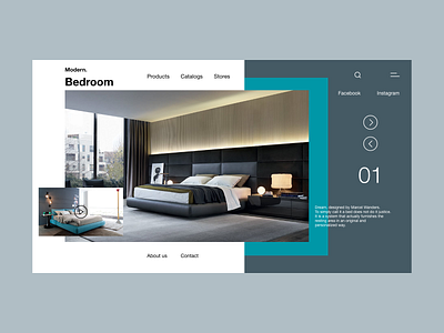 Modern Bedroom ui ux web