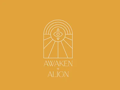 Awaken + Align Logo Design brand identity branding ethereal geometric logo iconography illustration logo logo design sacred geometry symbols