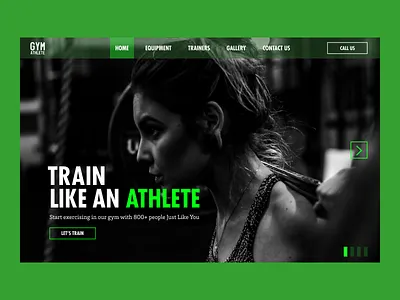 Gym splash screen athlete branding futura green gym gym web design landing page splash screen sports typography user interface ux vector web banner