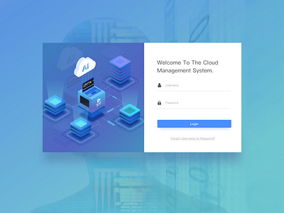 Cloud management system_Login ai cloud information design login ui