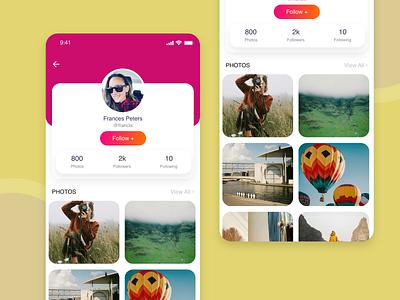 Social Profile ui ux