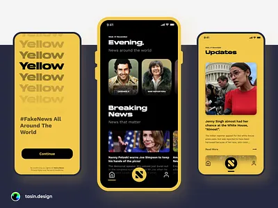 News App UI Design [P1] app clean cool dark ecommerce figma interaction ios minimal mobile news newsfeed newspaper sketch trend ui uitrends uiux ux uxdesign