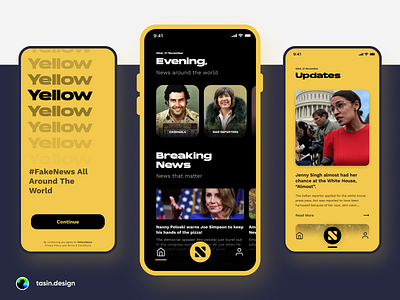 News App UI Design [P1] app clean cool dark ecommerce figma interaction ios minimal mobile news newsfeed newspaper sketch trend ui uitrends uiux ux uxdesign