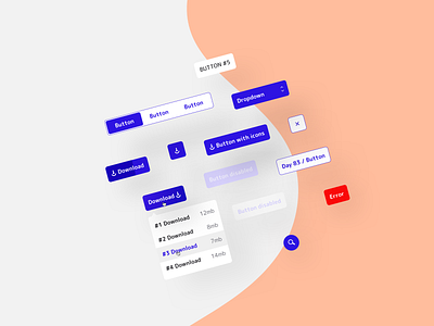 Button 083 btn button daily ui design element kit mobile product systems ui web