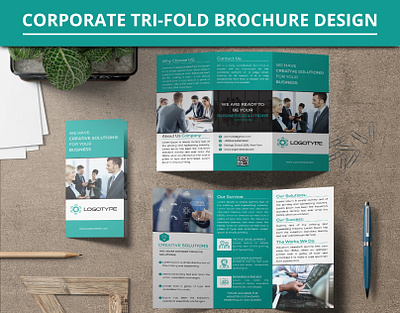 Corporate Tri-fold Brochure Design brand branding brochure color concept corporate design creative design front text tri fold tri fold brochure vector