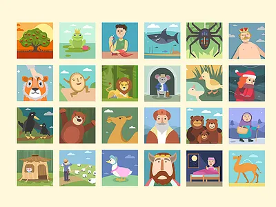 Journey with Story cover duck illustration journey kids lion podcast tale