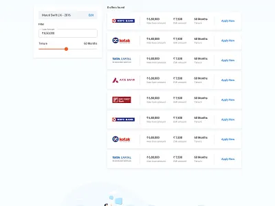 Top-up Loan Offers Page - UI/UX bank branding car color concept design illustration landing page loan ui ux vector