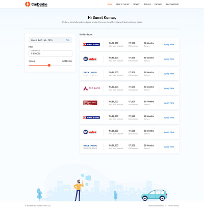 Top-up Loan Offers Page - UI/UX bank branding car color concept design illustration landing page loan ui ux vector