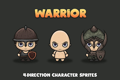 Free Warrior 4-direction 2D Sprites 2d character fantasy game game assets gamedev indie game rpg sprite sprites superhero warrior