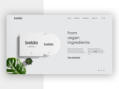 Belda - Vegan Cometics adobe xd app design landing page minimal typography ui uiux webdesign website