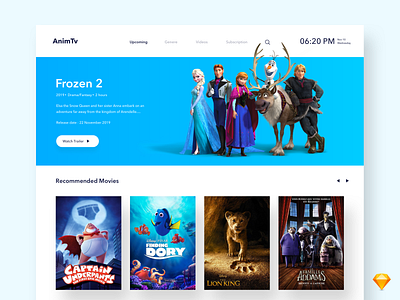 AnimTv animation app concept cards cinema description design episode fonts furniture minimal movie movie app netflix smart home smart tv tv tv app typography ui ux