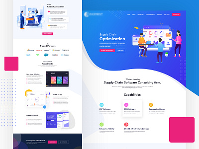 Supply Chain Optimizations UI Design design illustration interface landing landing page typography ui ux web website