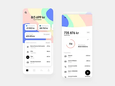 Aggregate banking account banking banking app colorful finance interface ios minimal mobile product savings transactions ui ux