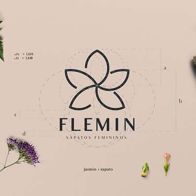 Flemin - Grid fibonacci flower golden ratio golden ratio logo goldenratio logo naming nature