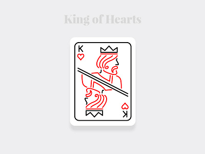 King of Hearts - Weekly Warm-up Serious cards design design challenge illustration illustration art playingcards weekly weekly warm up