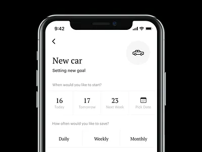 Set a new goal app apple bank bank app banking daily ui design ios ui ux