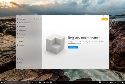 Unused CleanMyPC fluent design concept Light/Dark scheme clean ui cmpc cmpc macpaw microsoft uidesign uiux utility windows