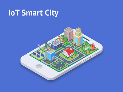 IoT Smart City design illustration iot vector