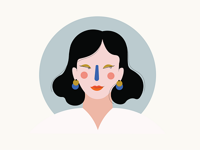 "new earnings" blog post character design flat illustration girly illustration illustrator minimalism portrait illustration vector