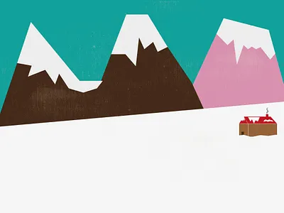 Wintertime cabin dribbble best shot flat design illustration illustration art illustration design illustrator landscape illustration mountain personal project snow vector art vintage design vintage style winter