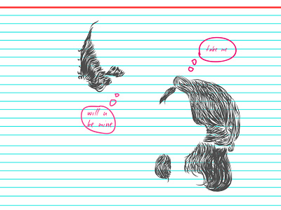 Notebook High school love design hair human illustration notebook school sketch vector