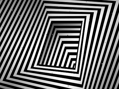 Structure V abstract abstraction architectural black white graphic design illustration kinetic op art optical illusion striped background structure visual effect