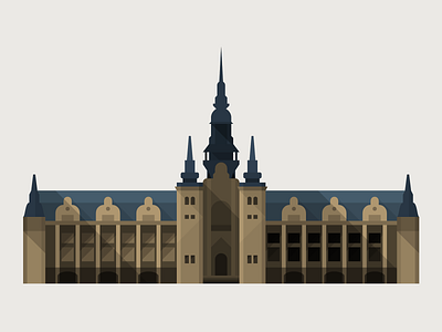 Stockholm Nordic Museum architecture building flat icon illustration stockholm sweden vector