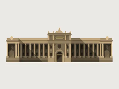 Stockholms Medeltidsmuseum architecture building flat icon illustration vector