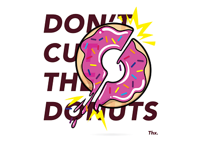 Donut Cut Them colorful design donut flat food psa saturated slice vector