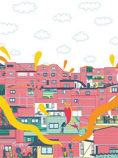 Comuna 13, Medellín. city colombia illustration medellin