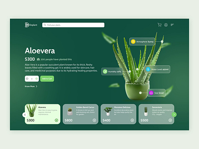 Doplant - Plant Shop Landing Page Glassmorphism clean garden glassmorphism green greenery landing page monstera nature plant plant shop plant ui plantcare planting pot shop store tree ui ux website design