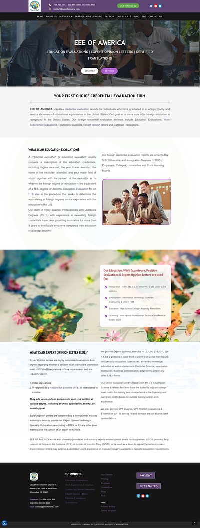 Credential Evaluation Firm Website Design branding ui