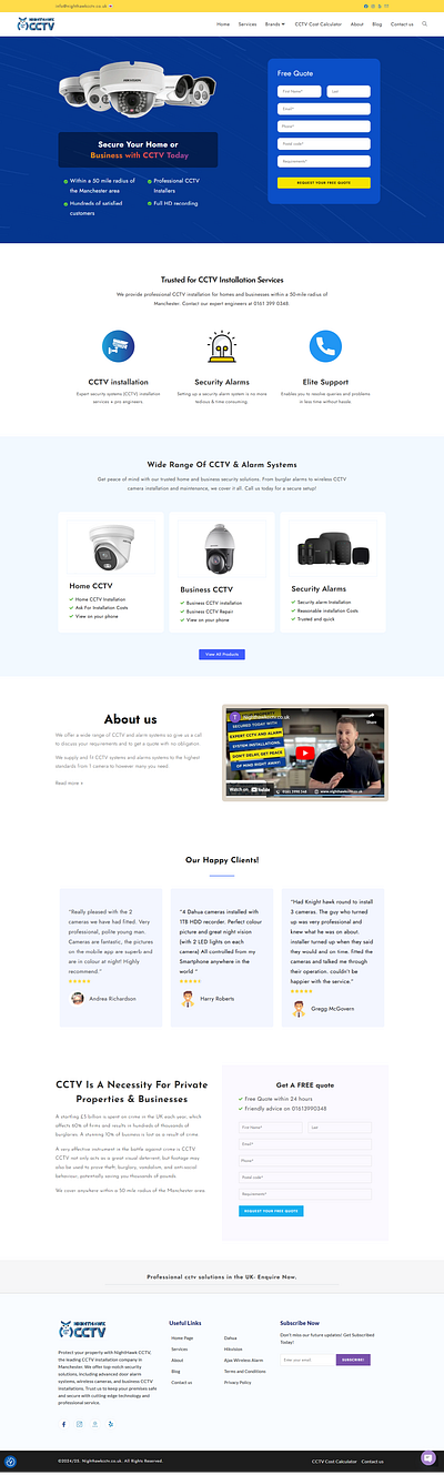 Modern CCTV Installation Website UI/UX branding logo ui