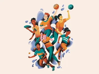 Cover illustration for Oxford University Press basketball bright character characterdesign children color flat ill illustration school sport teenager