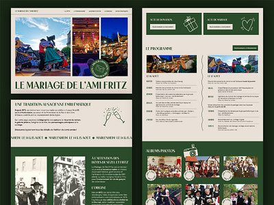 Le Mariage de l'Ami Fritz - Website event green homepage light ui ux webdesign website