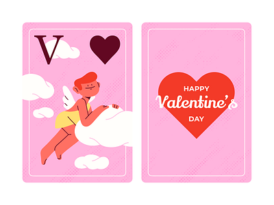 Valentine’s Day Card 2dillustration adobe illustrator cards character design illustration illustrator procreate shapes texture