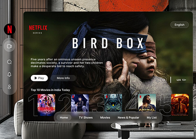 Netflix - Spatial Design UI Apple Vision Pro 3d graphic design ui