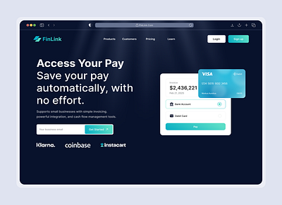 FinLink - Banking Webpage UI Design recruiting ui