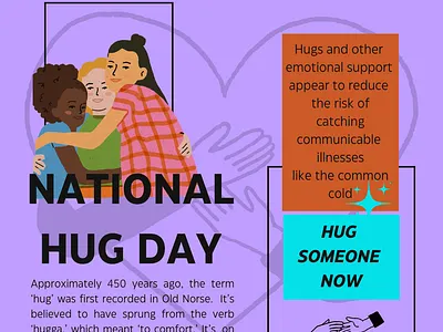 National Hug Day design graphic design hug day national hug day social media typography