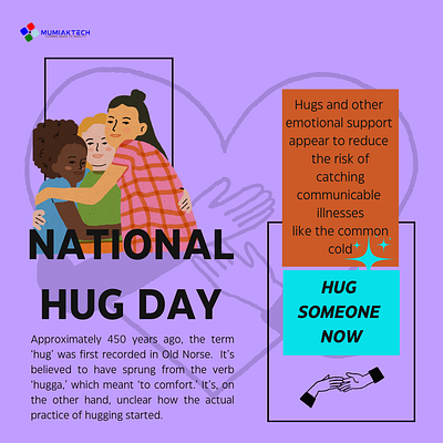 National Hug Day design graphic design hug day national hug day social media typography