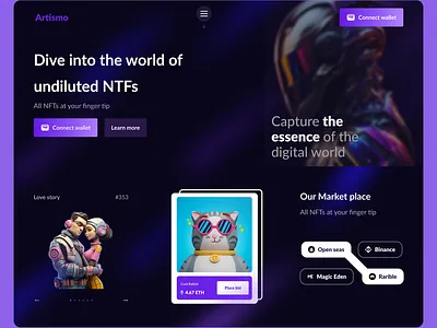 Artismo - NFT market place branding design graphic design typography ui ux