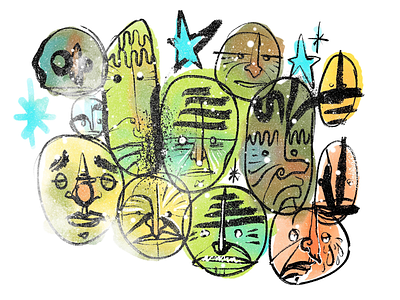 Crowds adobe adobe fresco faces fresco illustration ink ipad