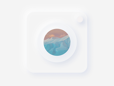 Soft UI element drop shadow illustration instagram logo minimalistic logo paper soft ui white shadow