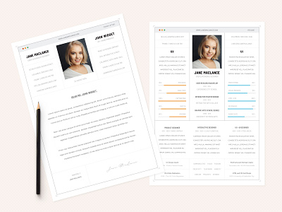 UX UI - CV Resumee cover curriculum cv job letter resume sophisticated ui ux