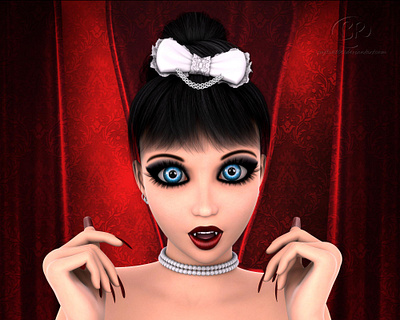 Vampire's Kiss 3D Rendering 3d 3d art 3d artist 3d render 3d rendering 3dart 3dartist 3dcharacterdesign 3ddoll 3dmodeling anime animedoll animegirl cg digitaldoll pinspotter realistic 3d renderhub renders vampiress