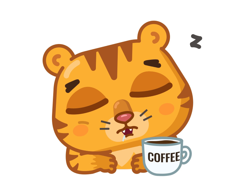 Tiger_Coffee 2d ae aftereffects animation gif illustration motion