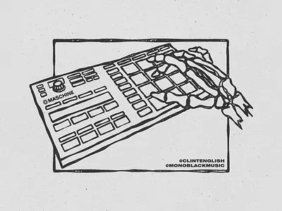 Maschine Mikro MK3 beat beat pad beats design drawing drum pad drums hand hand drawn illustration maschine mikro mk3 native instruments procreate skeleton skeleton hand sketch skull texture